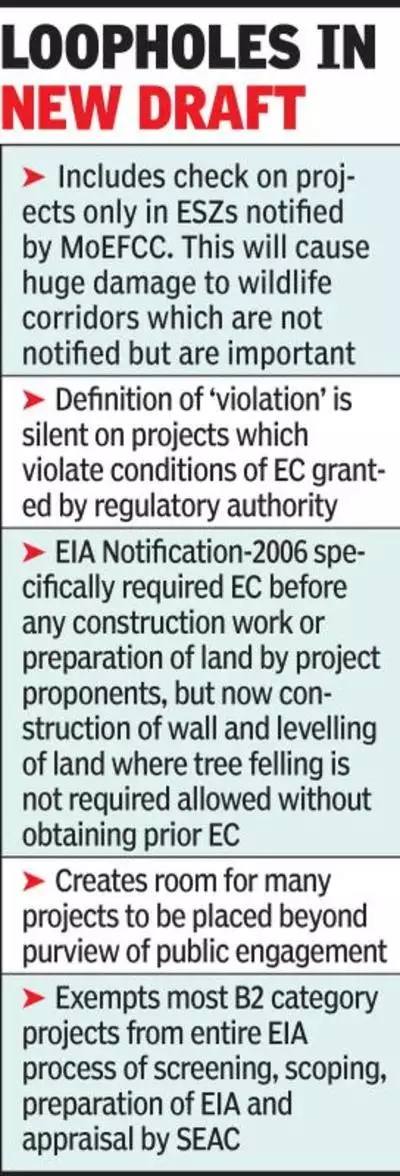 Loopholes in draft eia